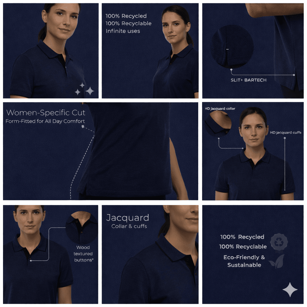 women’s jacquard polo t-shirt with subtle textured pattern