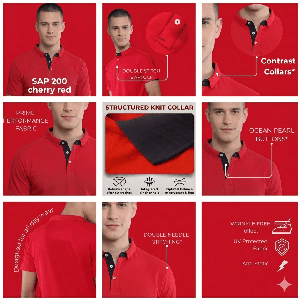 SAP 200 premium heavy-duty polo t-shirt