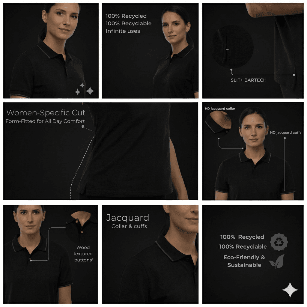 women’s jacquard polo t-shirt with subtle textured pattern