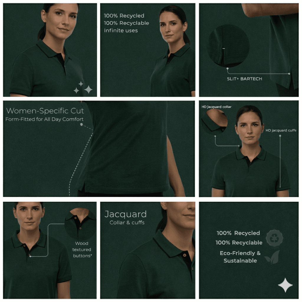 women’s jacquard polo t-shirt with subtle textured pattern