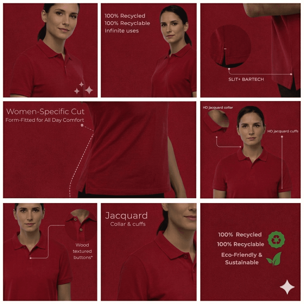 women’s jacquard polo t-shirt with subtle textured pattern